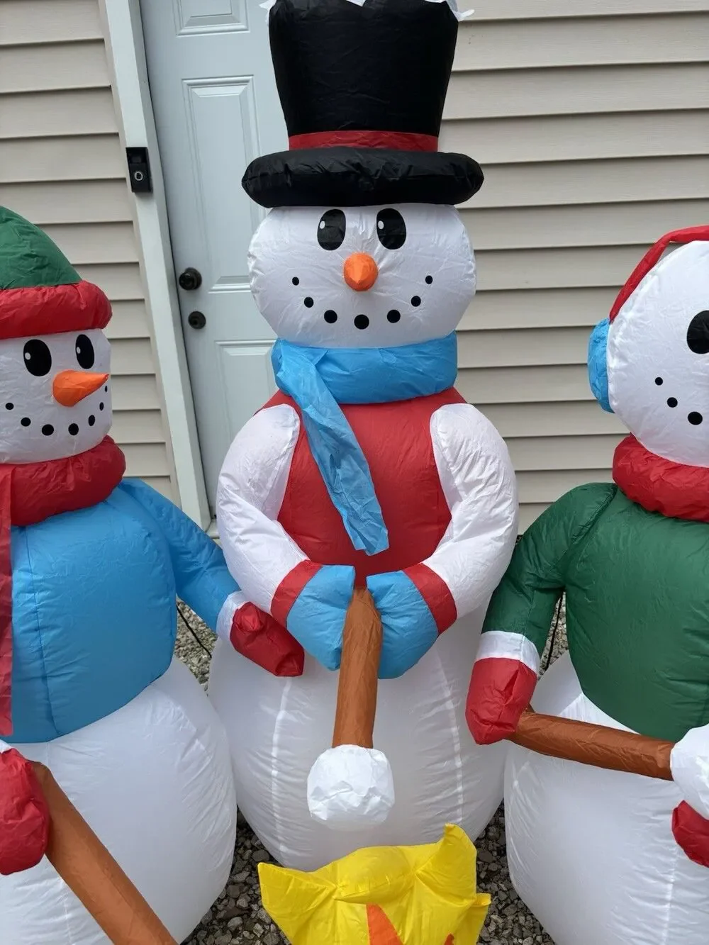 Christmas Inflatable Snowman Family Roasting Marshmallows 5 FT Holiday